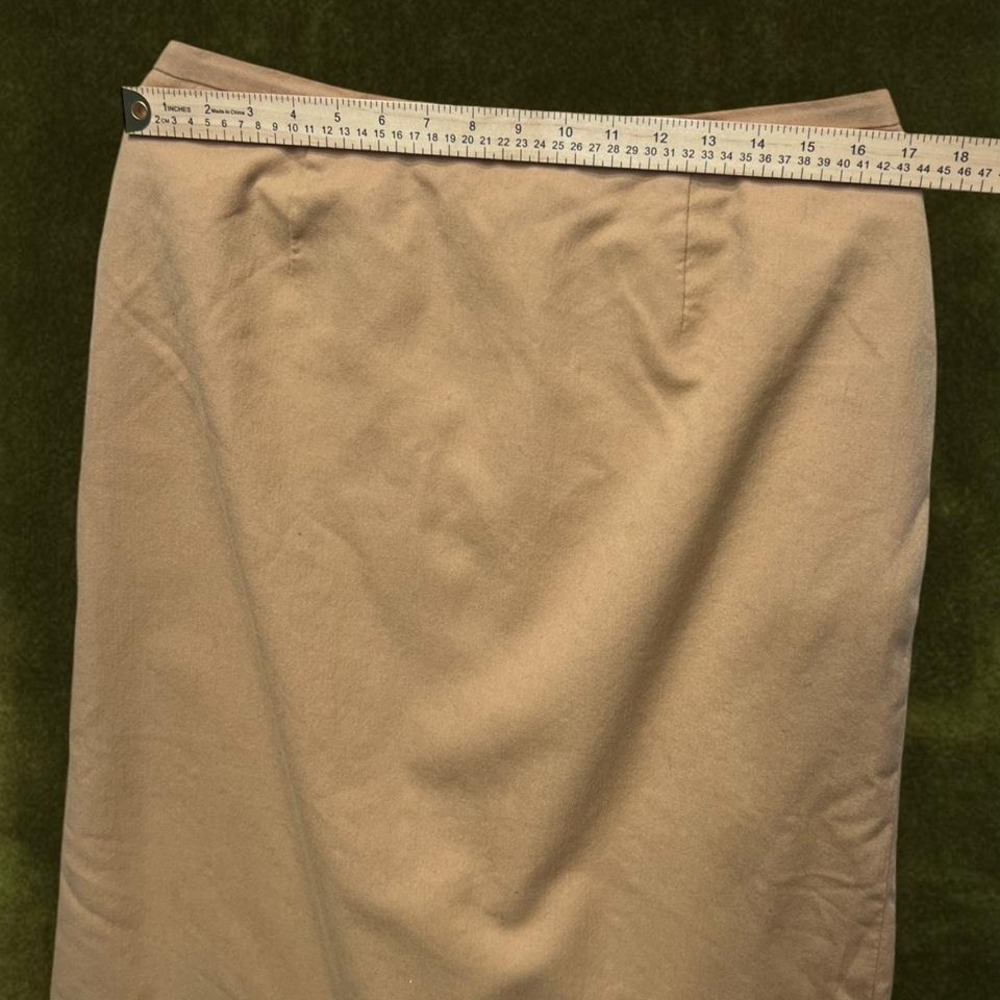 Vintage Sag Harbor Camel Wool Midi Skirt Size 16 Fits Modern L/XL - Picture 2 of 5